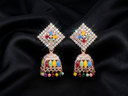 Mayurakshi Navaratna-Inspired Multicolor Jhumka Earrings